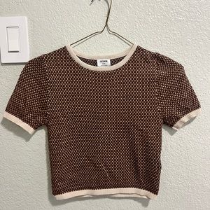 Cotton on short sleeve brown knitted sweater